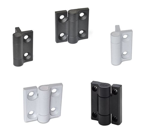 Spring hinges and shock absorbing hinges