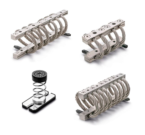 Spring mounts and wire rope isolators