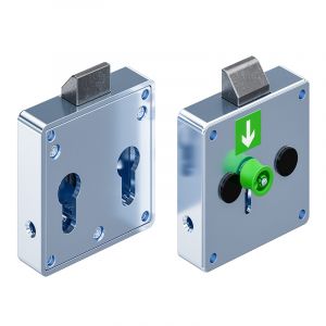 6-111.01 Slam Latch for two Profile-Cylinder, with and without Internal Unlocking