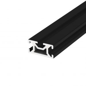Perfil de aluminio anodizado negro de 15x30, con 3 ranuras