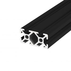 Perfil de alumínio anodizado preto 20x40 6 rasgos