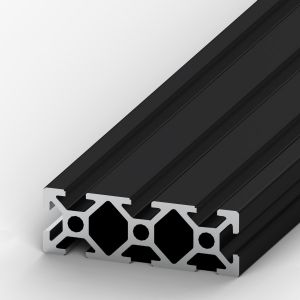 Perfil de alumínio anodizado preto 20x60 8 rasgos