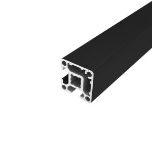 Perfil de alumínio anodizado preto 30x30 2 rasgos Adjacentes