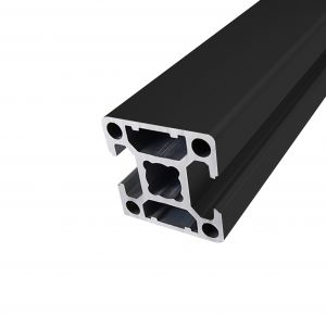 Perfil de alumínio anodizado preto 30x30 2 rasgos Opostos