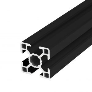 Perfil de alumínio anodizado preto 30x30 4 rasgos Ligeiro