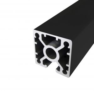 Perfil de alumínio anodizado preto 40x40 1 rasgo