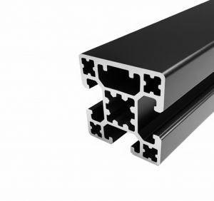 Black anodized aluminum profile 40x40 – 3 slots