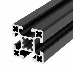 Black anodized aluminum profile 40x40 – 4 slots