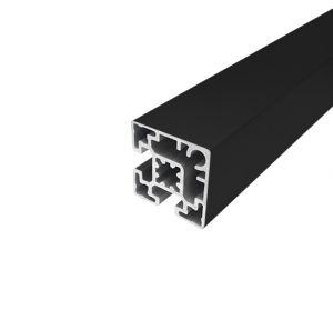 Black anodized aluminum profile 45x45 2 Adjacent slots