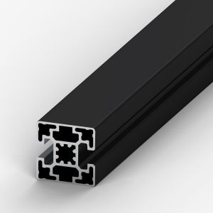 Black anodized aluminum profile 45x45 2 Opposing slots
