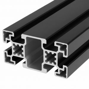 Perfil de alumínio anodizado preto 45x90 6 rasgos