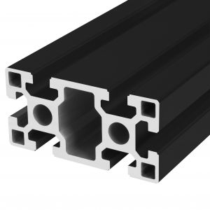 Black anodized aluminum profile 45x90 6 slots Heavy