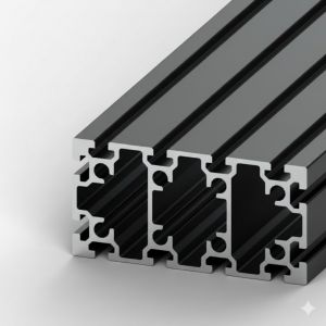 Perfil de alumínio anodizado preto 90x180 12 rasgos