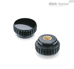 B.193-B Manípulos recartilhados Casquilho latão, Furo cego roscado