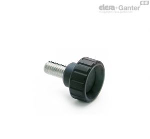 BT-p-ESD Fluted grip knobs Zinc-plated steel threaded stud
