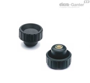 BT-SST Manípulos canelados casquilho de aço inoxidável, furo cego roscado