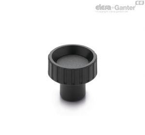 BTL-B Fluted grip knobs Brass boss, threaded blind hole