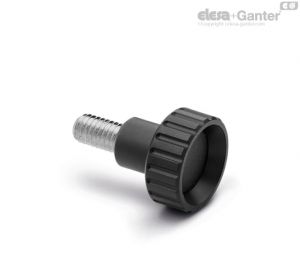 BTL-p Fluted grip knobs Zinc-plated steel threaded stud