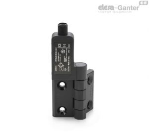 CFSQ-C-A-S-EA Hinges with built-in safety switch Axial connector, microswitch on the left, starting angle -90°