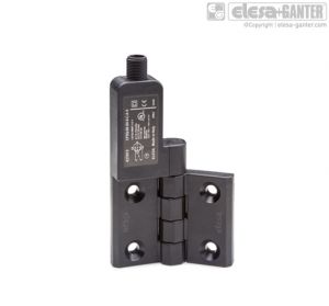 CFSQ-C-A-S Hinges with built-in safety switch axial connector, microswitch on the left