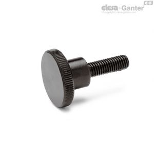 DIN 464-M8-16 Knurled Screws Steel, Blackened