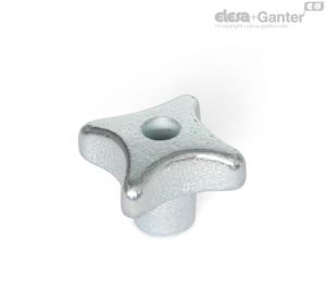 DIN 6335-GG-ZB Hand Knobs Cast Iron, Zinc Plated, Blue Passivated