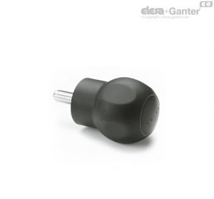 EBK.50 p-M10x25-SOFT-C1 Mushroom lobe handles Threaded stud