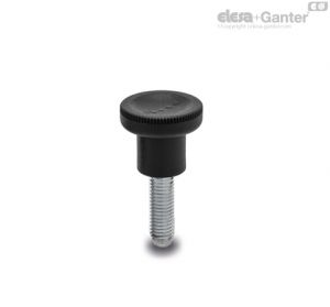 EKK-p Knurled grip knobs Threaded stud