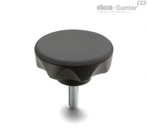 ELK-p Knobs with rear lobes Zinc-plated steel threaded stud