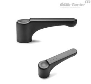 ERFW-B Flat lever handles Brass boss, threaded blind hole
