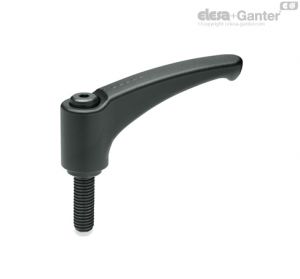ERM-p Adjustable handles Black-oxide steel clamping element, threaded screw
