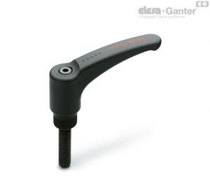 ERS-p Safety adjustable handles Black-oxide steel threaded stud