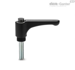 ERW-p Adjustable handles Zinc-plated steel threaded stud