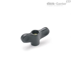 EWN-SST-FP Wing knobs Stainless steel boss, threaded hole, without cap