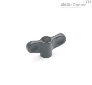 EWN-SST Manípulos de asa casquilho em aço inoxidável, furo roscado, com tampa