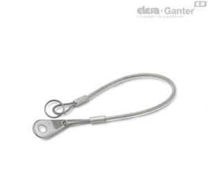 GN 111.8-B Stainless Steel Retaining Cables With mounting tab and key ring