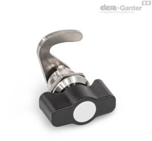 GN 115.8-WOE-NL-SST-P-KG Fechos tipo gancho com manípulo de asa