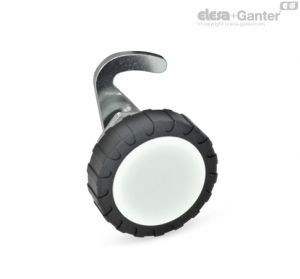 GN 115.8-WOE-NL-ZD-RG Fechos Tipo Gancho Com botão serrilhado GN 7336