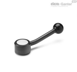 GN 125 Manillas graduables planas con inserto de seguridad roscado