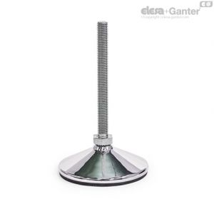 GN 17-S Pés de Nivelamento Sem porca, sextavado externo na base