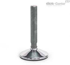 GN 17-T Pés de Nivelamento sem porca, área para chave na parte inferior