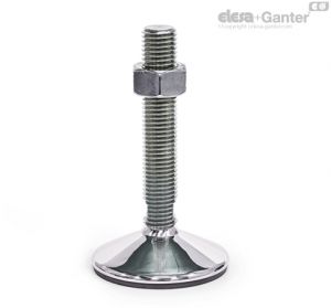 GN 17-TK Pés de Nivelamento Com Porca, face para chave na parte inferior