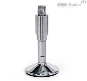 GN 17-W Pés de Nivelamento Com manga ajustável, rosca coberta, chave plana na parte inferior