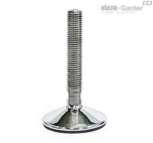 GN 18-T Pés de Nivelamento sem porca, área para chave na parte inferior