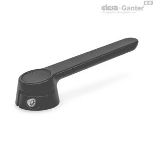 GN 210-BK Alavancas de Engrenagem Sem rasgo de chaveta, com aperto.