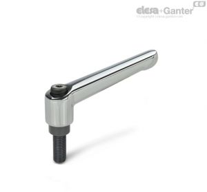 GN-300 Manípulos de mão ajustáveis com rosca externa