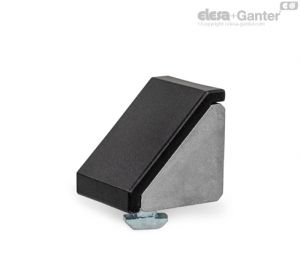 GN 30b-C-ABSZS Angulos para estrutura de perfil Tipo C, acabamento simples, aço, zincado, preto