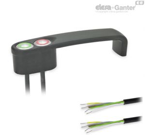 GN 422-T2-K Pegas de armário em U Com cabo, com 2 botões