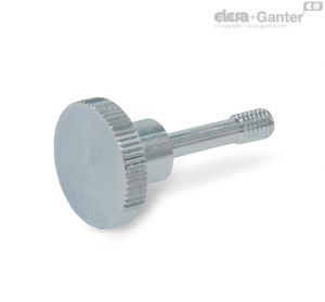 GN 464.2-ZB Parafusos recartilhados Zincado, azul passivado