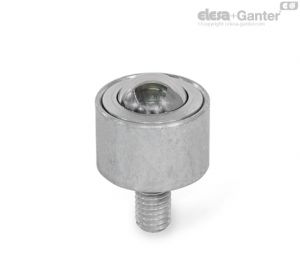 GN 509.5-N-A Deslizador de bola, Carcaça de aço inoxidável, cilíndrica